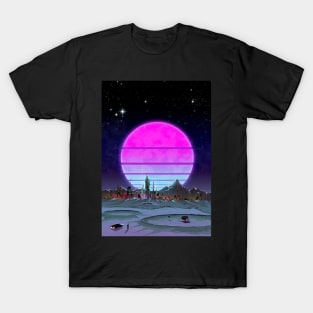 Apollo Dreams - Cyberpunk Moon in Neon T-Shirt